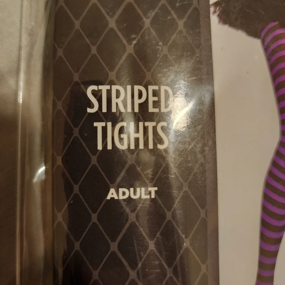 Suit Yourself Striped Tights Purple/Black Sexy Dark Academia Cosplay Theatrical